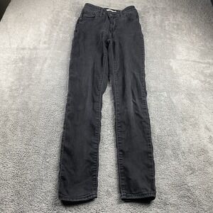 Levis 721 Skinny Jeans Womens 26‎ Black Mid Rise Denim